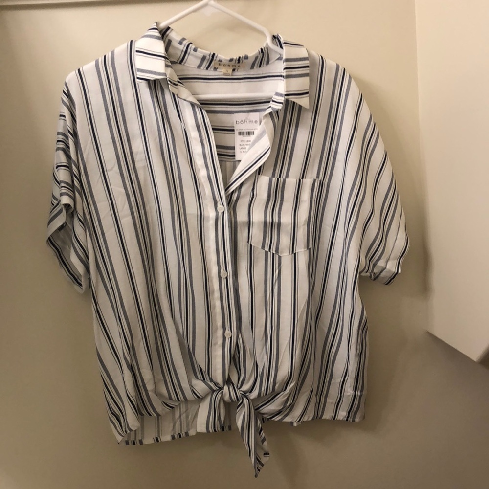 Brand New, Navy and White Striped Top. Tags on.